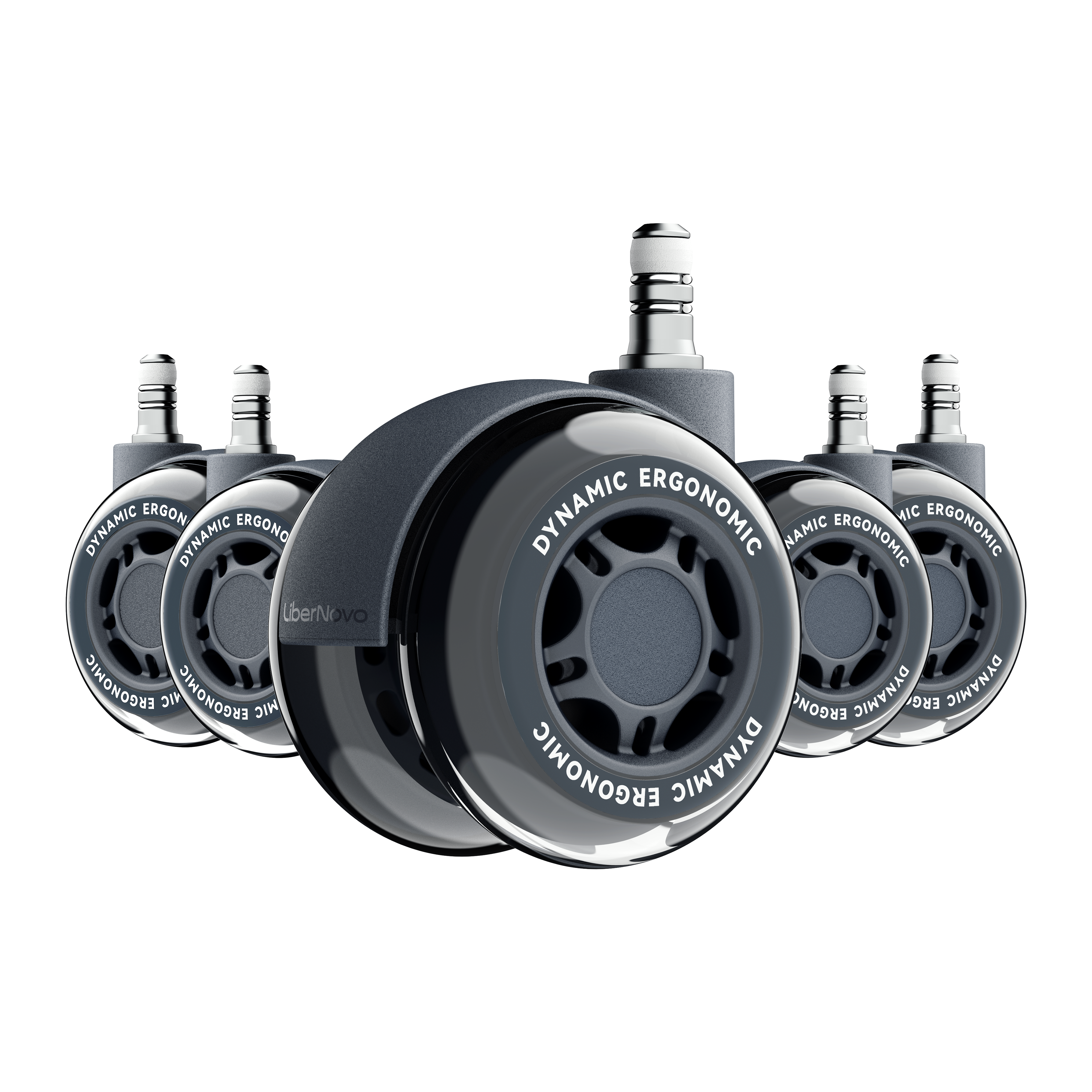 Libernovo 7.5cm Dual Rubber Chair Wheels - Effortless Glide for Carpet & Hardwood Floors